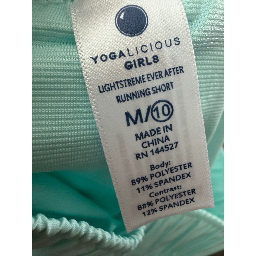 Yogalicious Girls Running Shorts 2 Pack Size M 10 Aqua Ruffle Athletic NWT - Picture 5 of 6